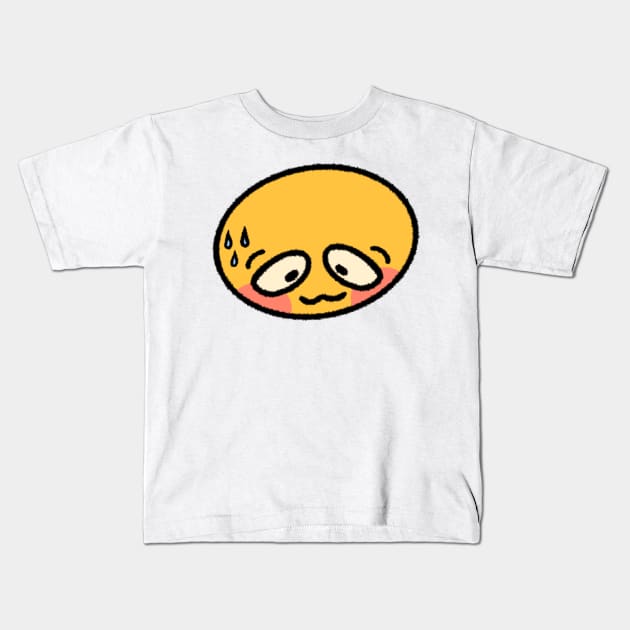 Blushing cursed emoji Kids T-Shirt by Bingust